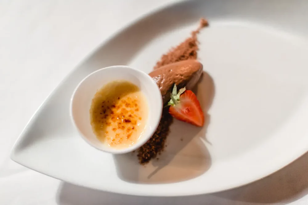 Nachtisch beim Hochzeitsmenü zur Hochzeit im Winzerhof Stahl, Hochzeitslocation Würzburg