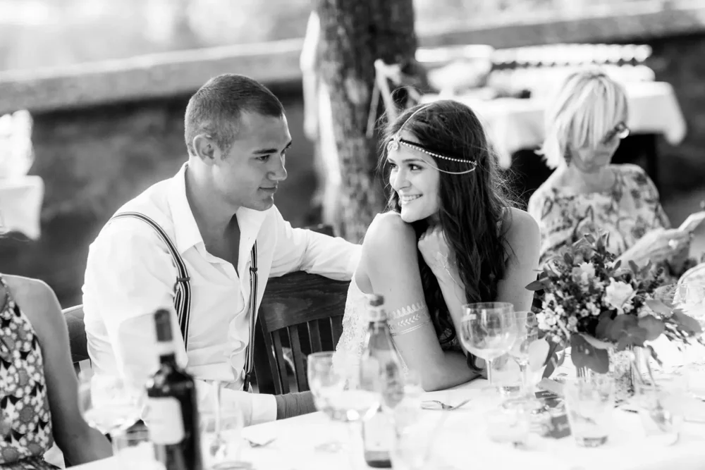 verliebtes Paar bei Hochzeit in Bamberg in top Hochzeitslocation Ristorante da Francesco