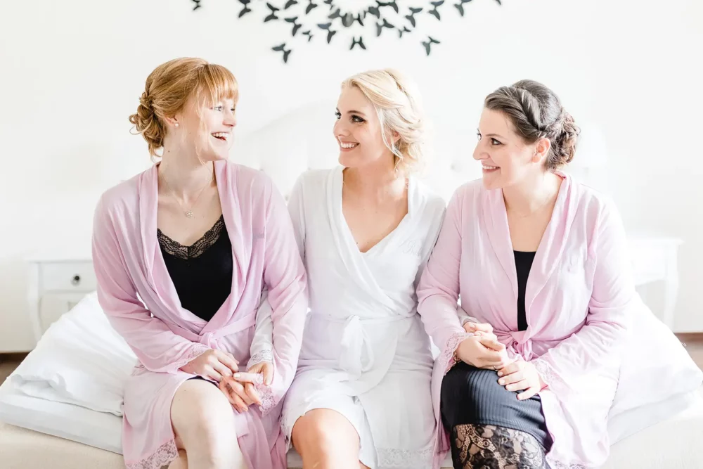 Morgenmantel für Brautjungfern & Braut zur Hochzeit mit Fotografin bei Fürth